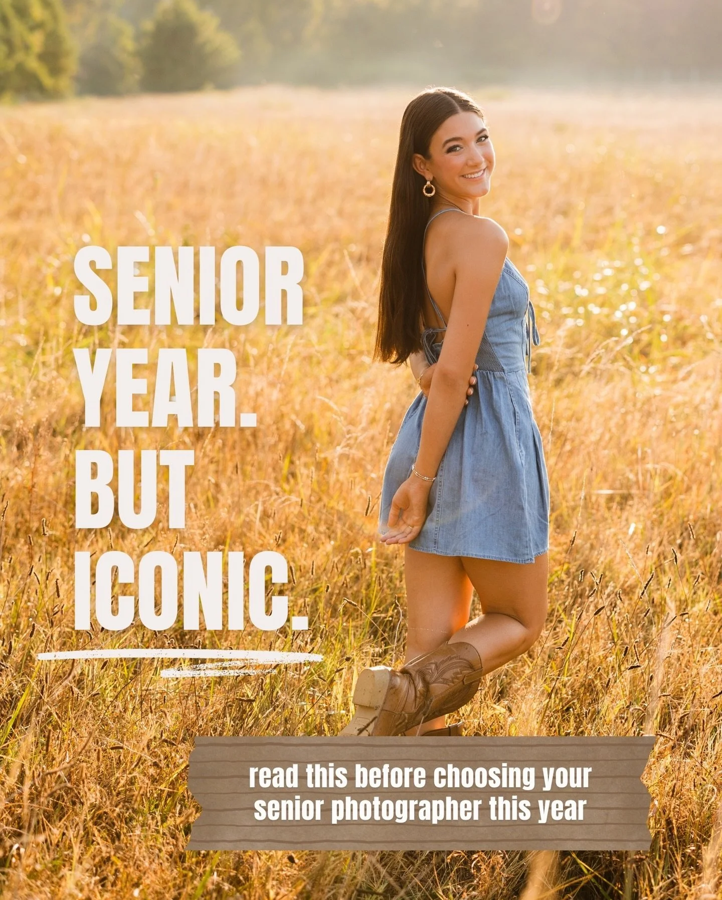 READ THIS before choosing your senior photographer this year.👀 There are a few things to look for (and a few red flags to avoid). With 9+ years behind the camera, I&rsquo;ve even had seniors come to me after their first senior shoot totally flopped.