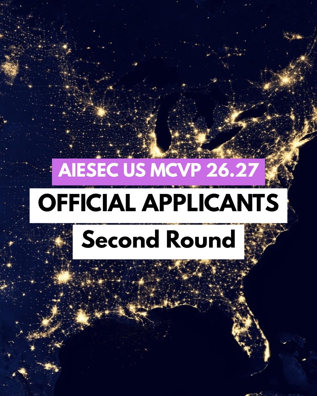 Dear Global Plenary and AIESEC United States, it is with great pleasure that we present you with the second round official applicants for MC US 26.27 ✨️🇺🇸
stepping into this process already shows courage, curiosity, and a commitment to growth. Keep