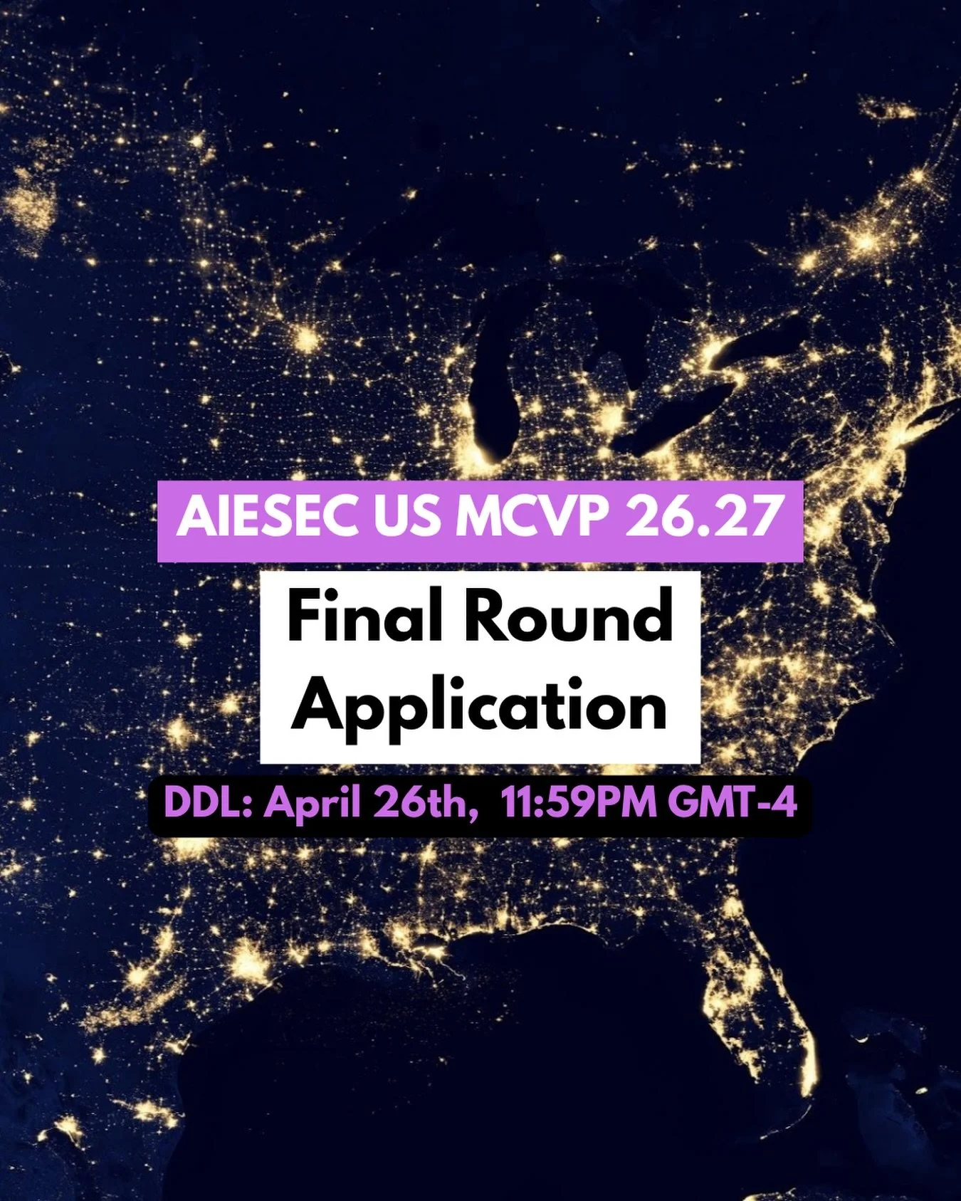 We&rsquo;re excited to officially launch the Final Round of the MCVP 26.27 application for AIESEC US! 🔥

If you&rsquo;ve been waiting for the right moment, this is your FINAL CHANCE to take the next step and possibly be a part of the MC for the upco