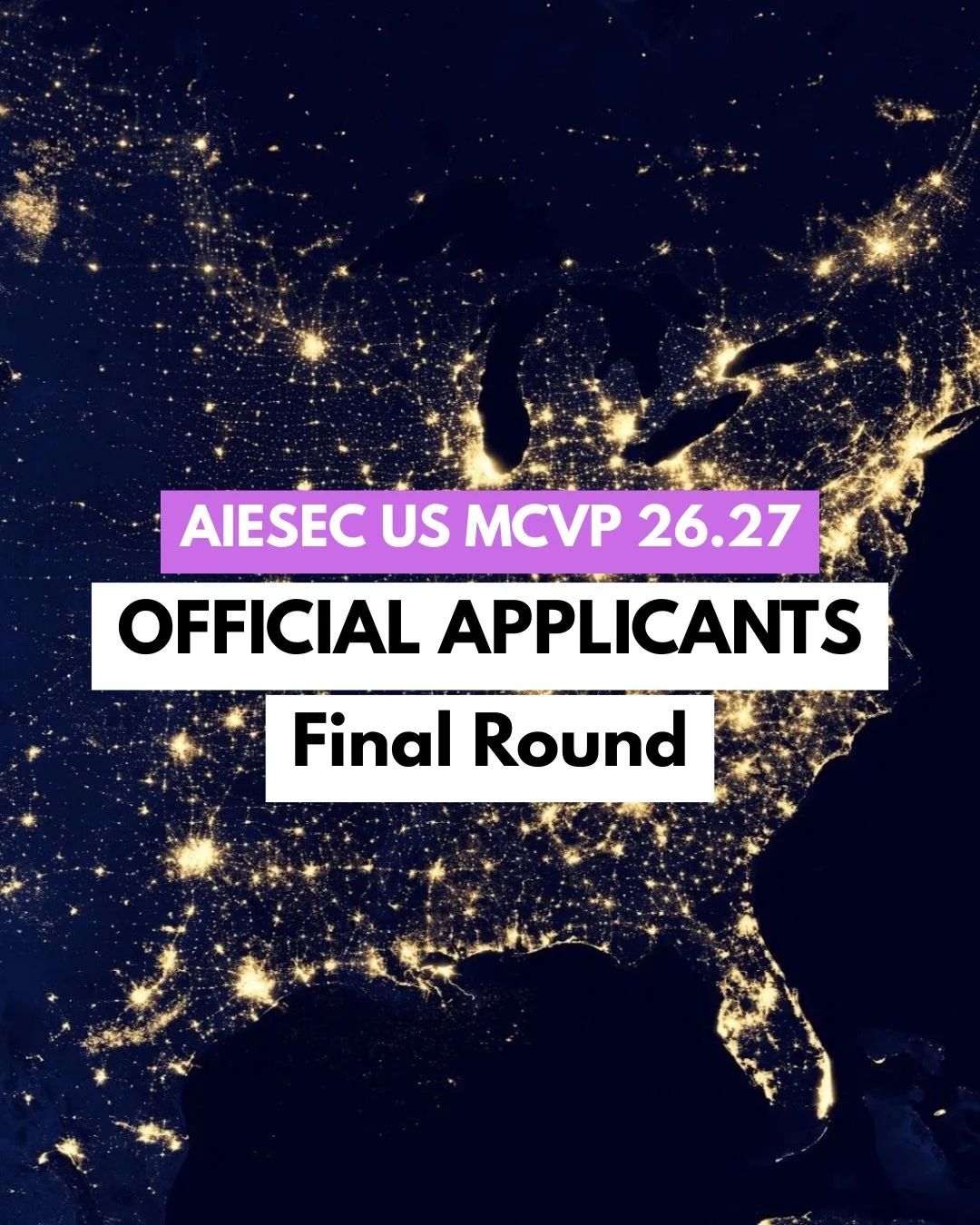 Dear Global Plenary and AIESEC United States, it is with great pleasure that we present you with the Final round official applicants for MC US 26.27 ✨️🇺🇸
stepping into this process already shows courage, curiosity, and a commitment to growth. Keep 