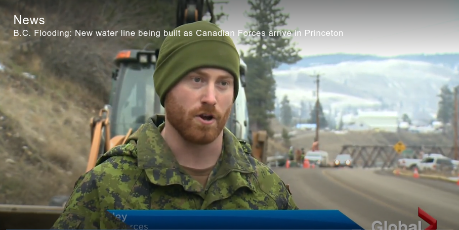 B.C. Flooding: New water line being built as Canadian Forces arrive in Princeton