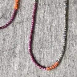pink ruby carnelian labradorite 3 in 1 bracelet/necklace