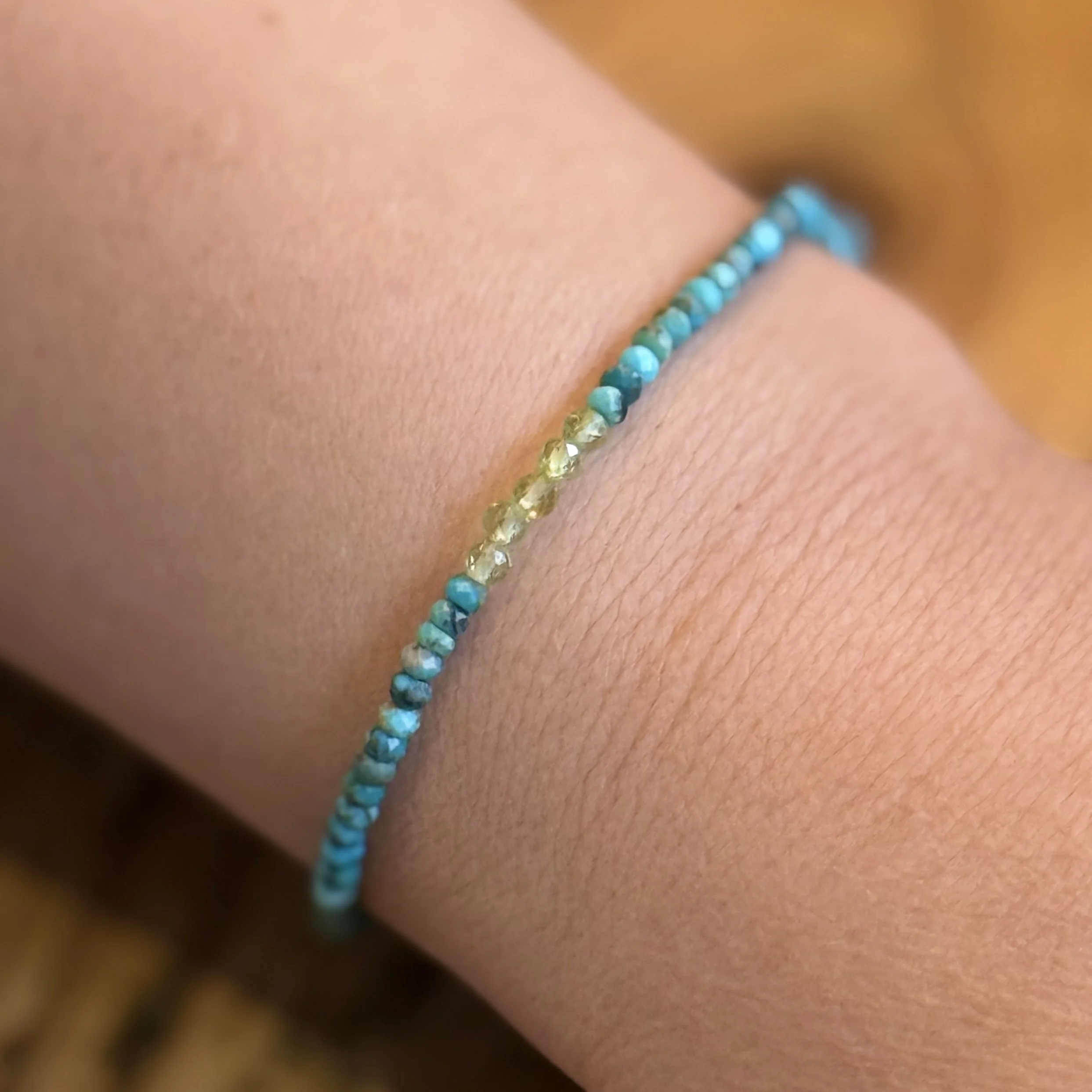 Peridot with a little Turquoise bracelet