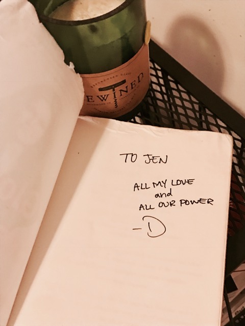 Danielle's empowering inscription. 