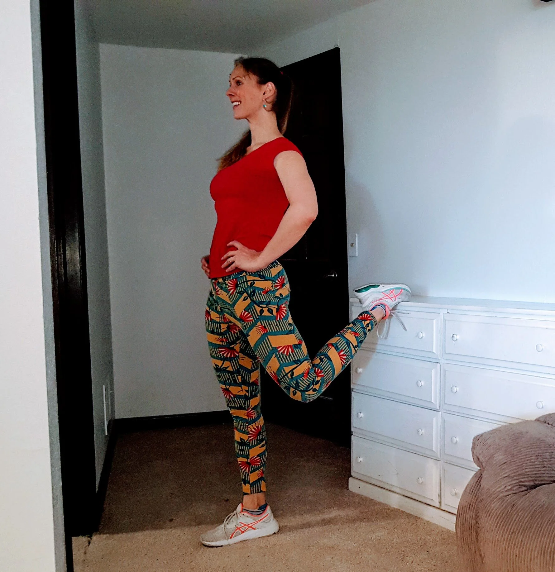 Standing Hip Flexor Stretch Using Support