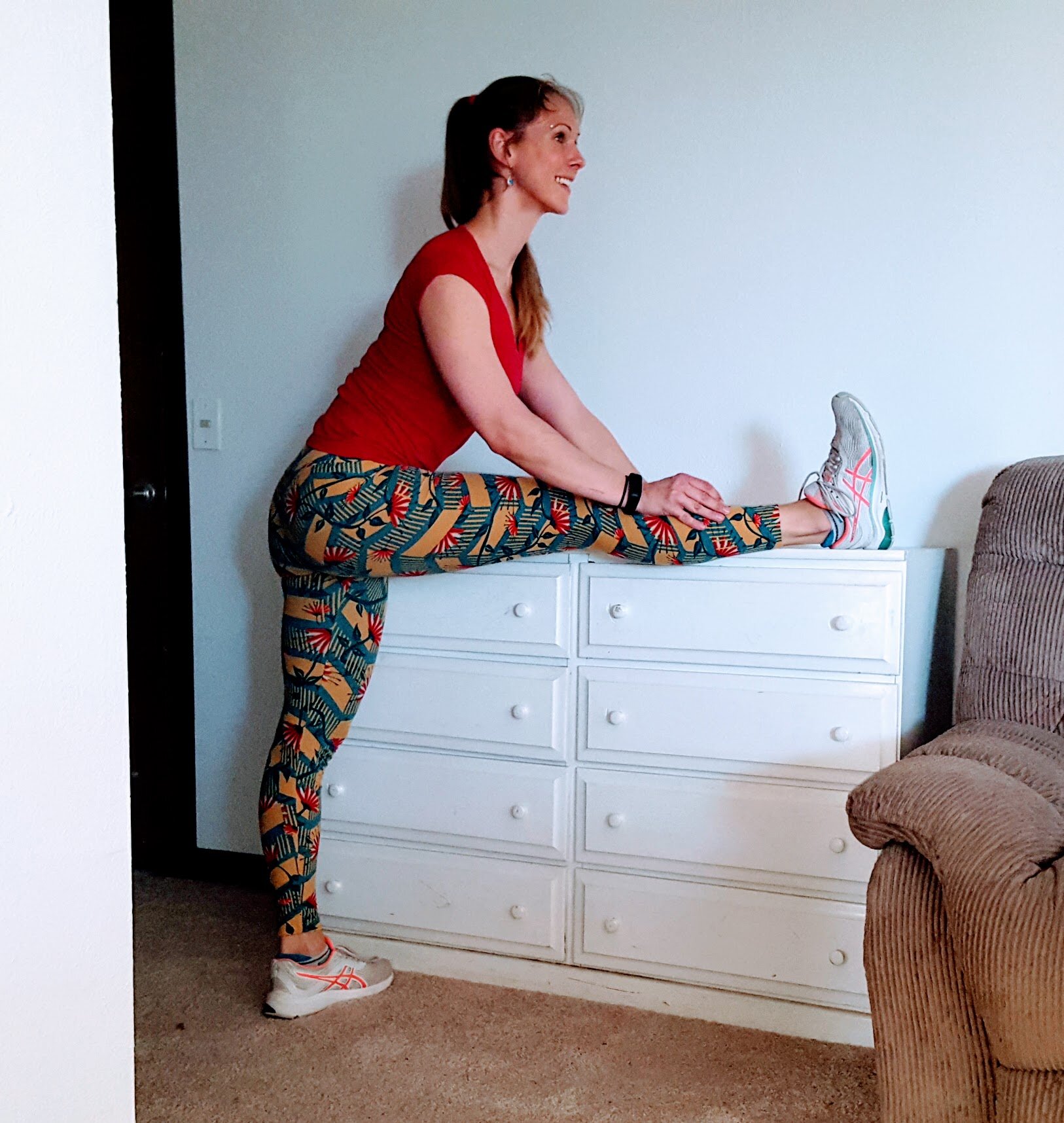 Standing Hamstring Stretch on Counter or Couch