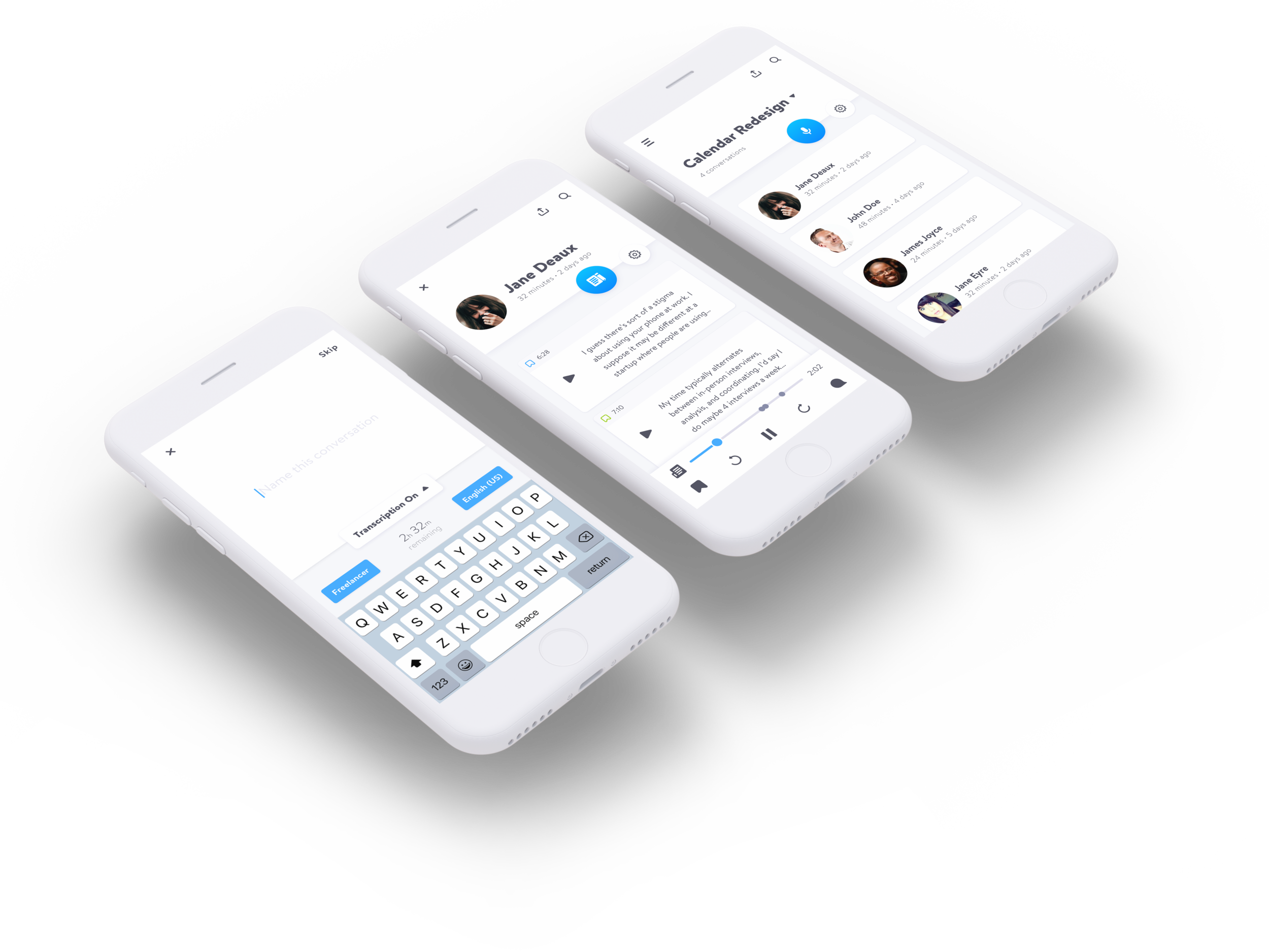 A virtual notetaker with real-time transcription that lives on your iPhone – empowering creative professionals to focus on conversations, not notes.