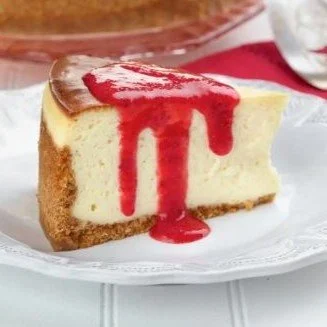 Cheesecake with Strawberry Sauce.JPG