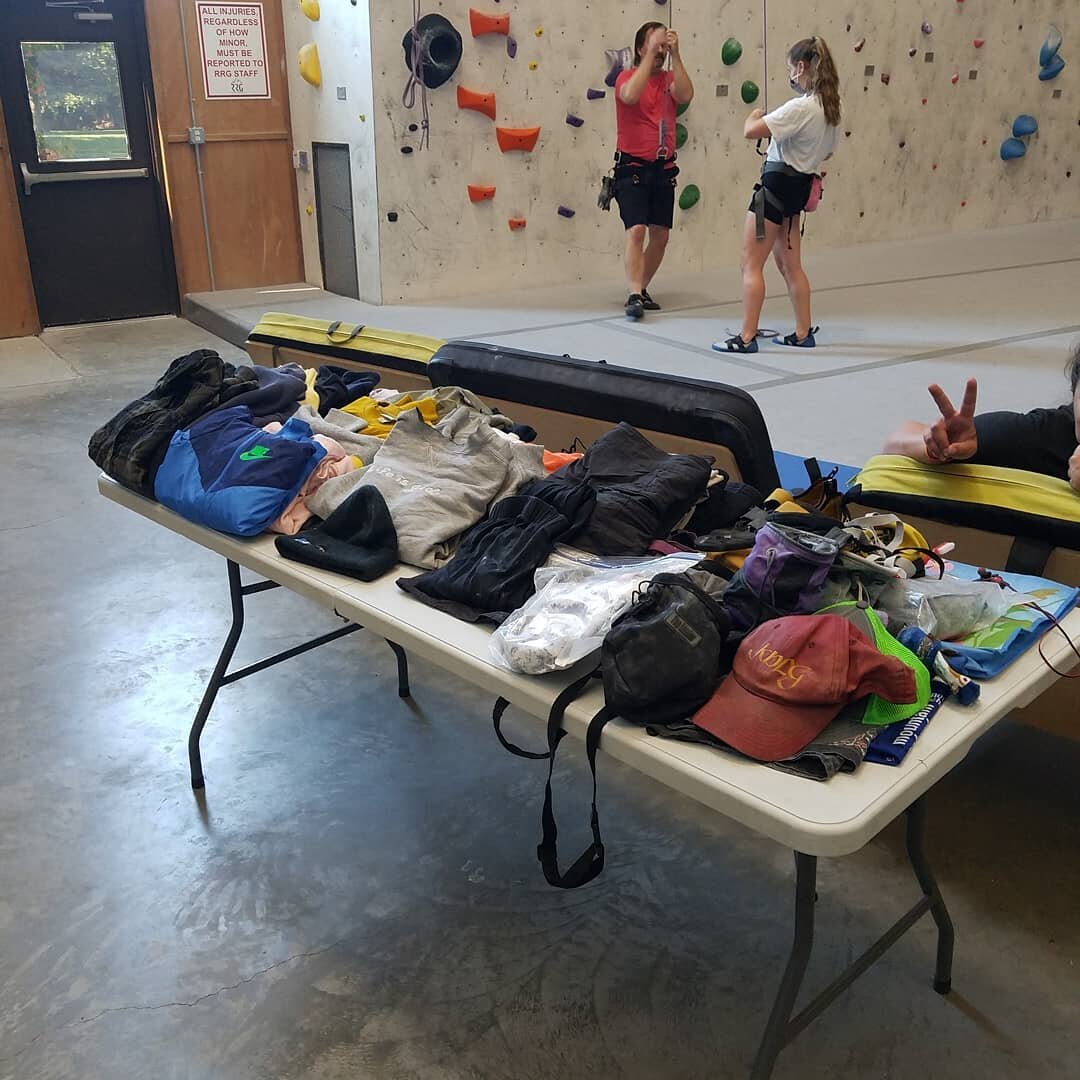 Did you forget something last time you were at the gym? Maybe it's on this lost and found table now? Please only grab items that belong to you!