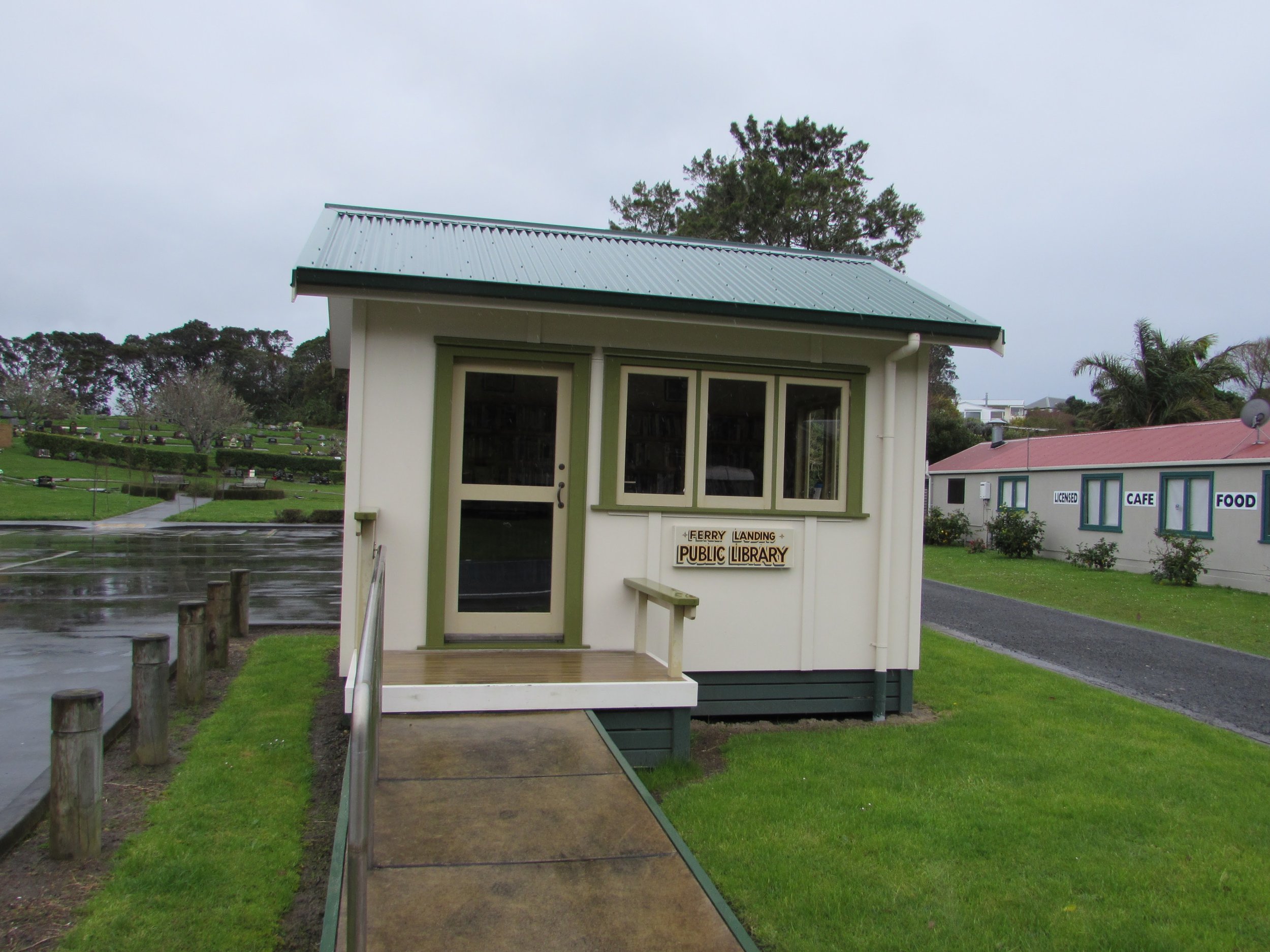 The smallest public library I've ever seen on the Coromandel Peninsula of New Zealand.