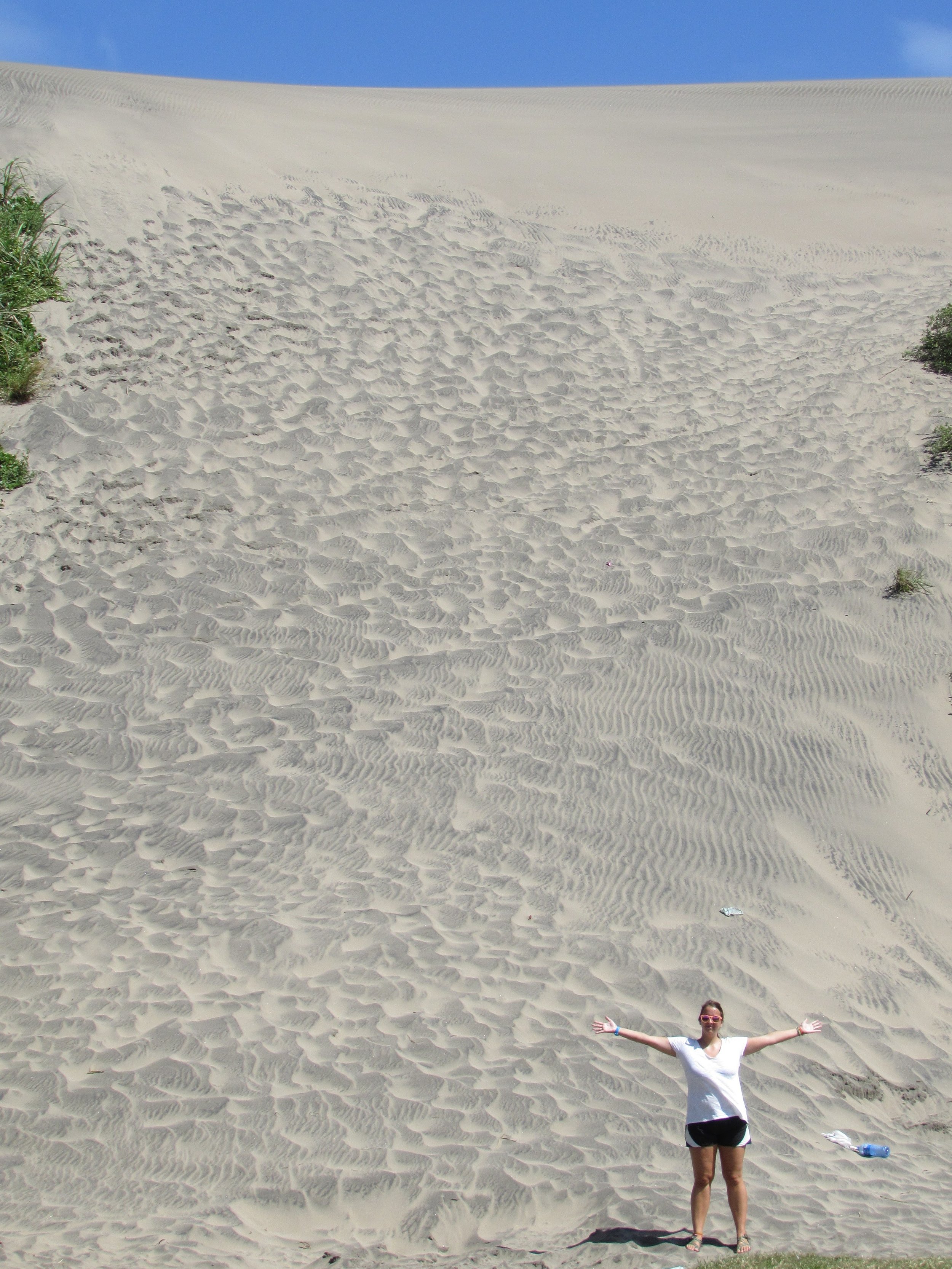 The dunes were so tall! We scaled this whole sandy ascent.