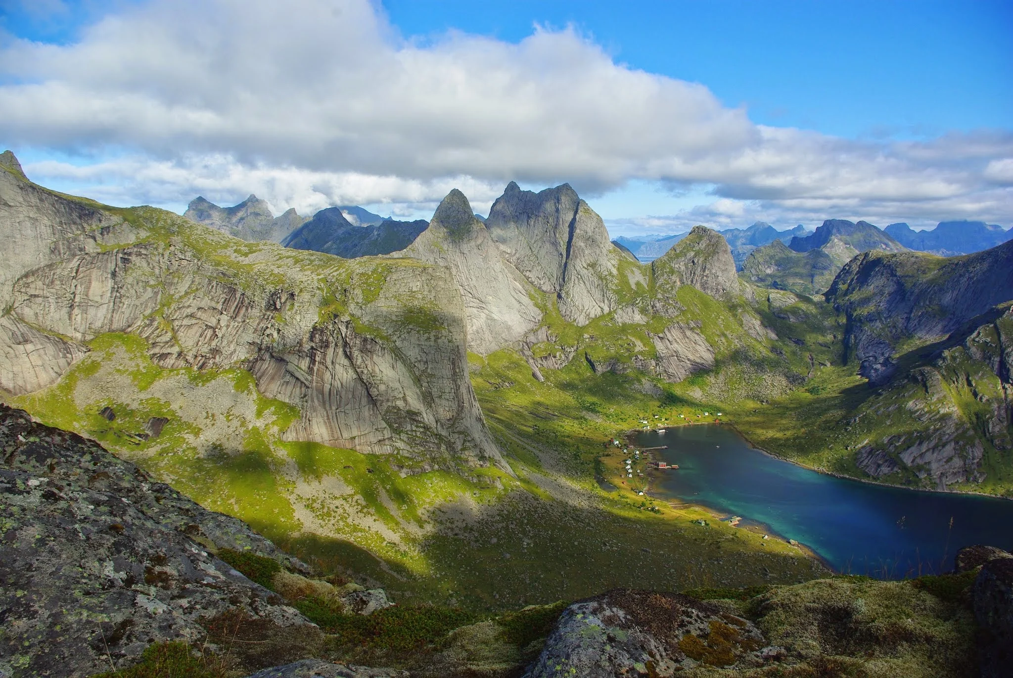 Neighboring Kjerkfjord as seen from Helvetestinden.