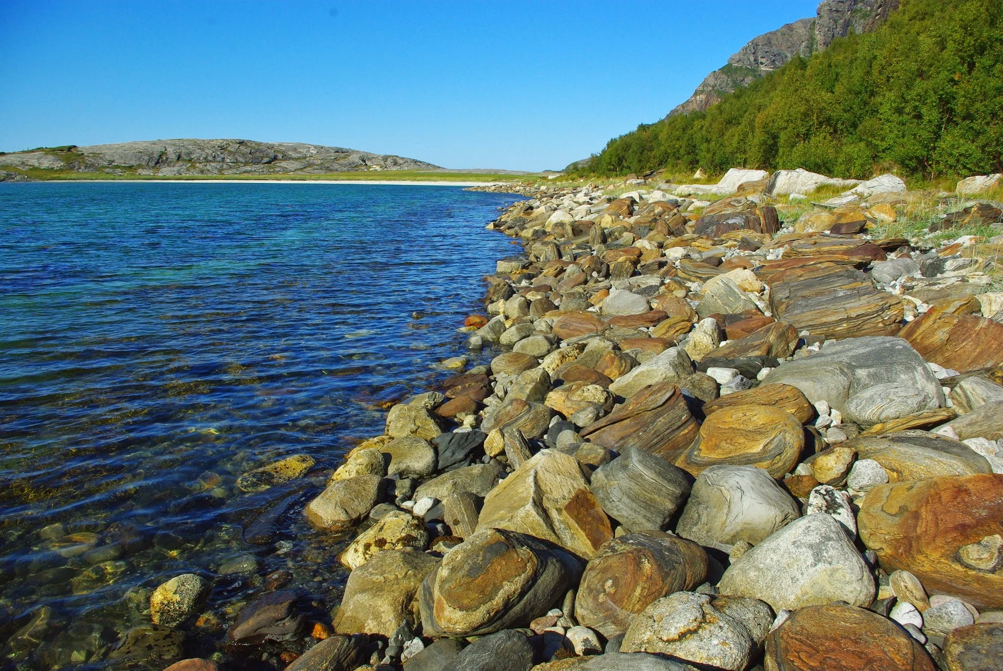 The weird and wonderful rocks of Mjelle beach.
