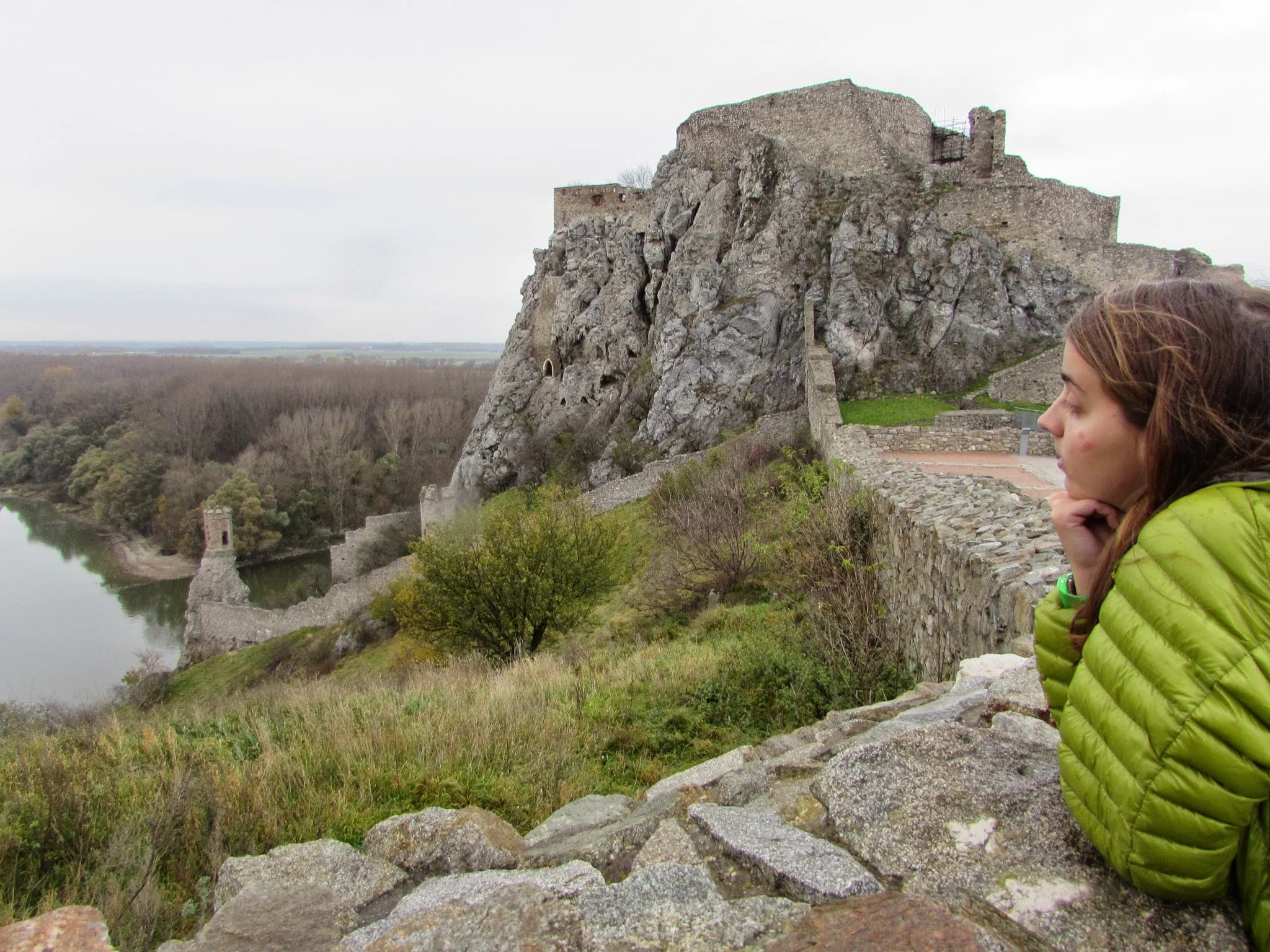 Daydreaming of bite-free skin at the Castle Devin ruins outside of Bratislava. If you look closely, you can see three bites on my cheek.