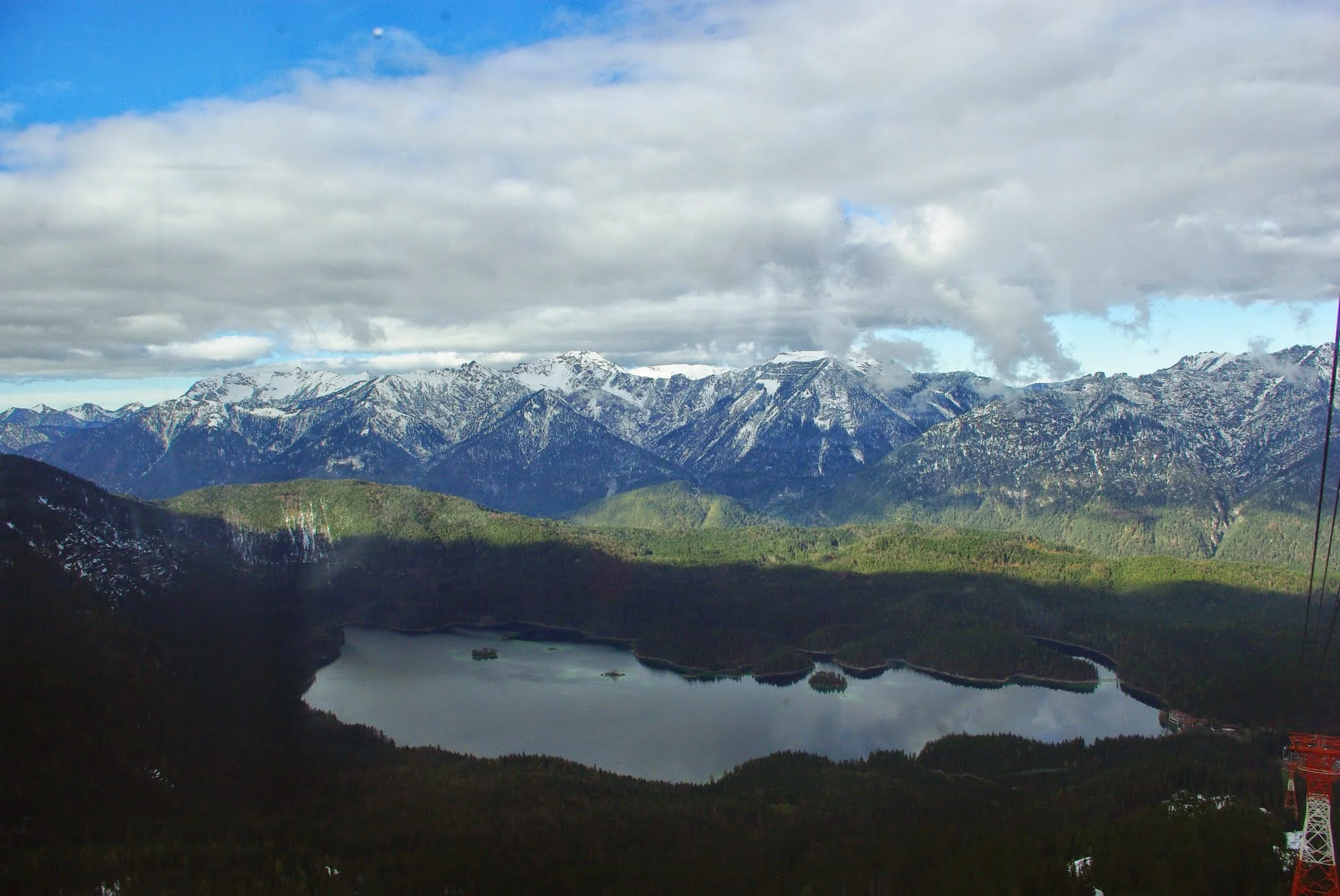 Eibsee and the Alps.