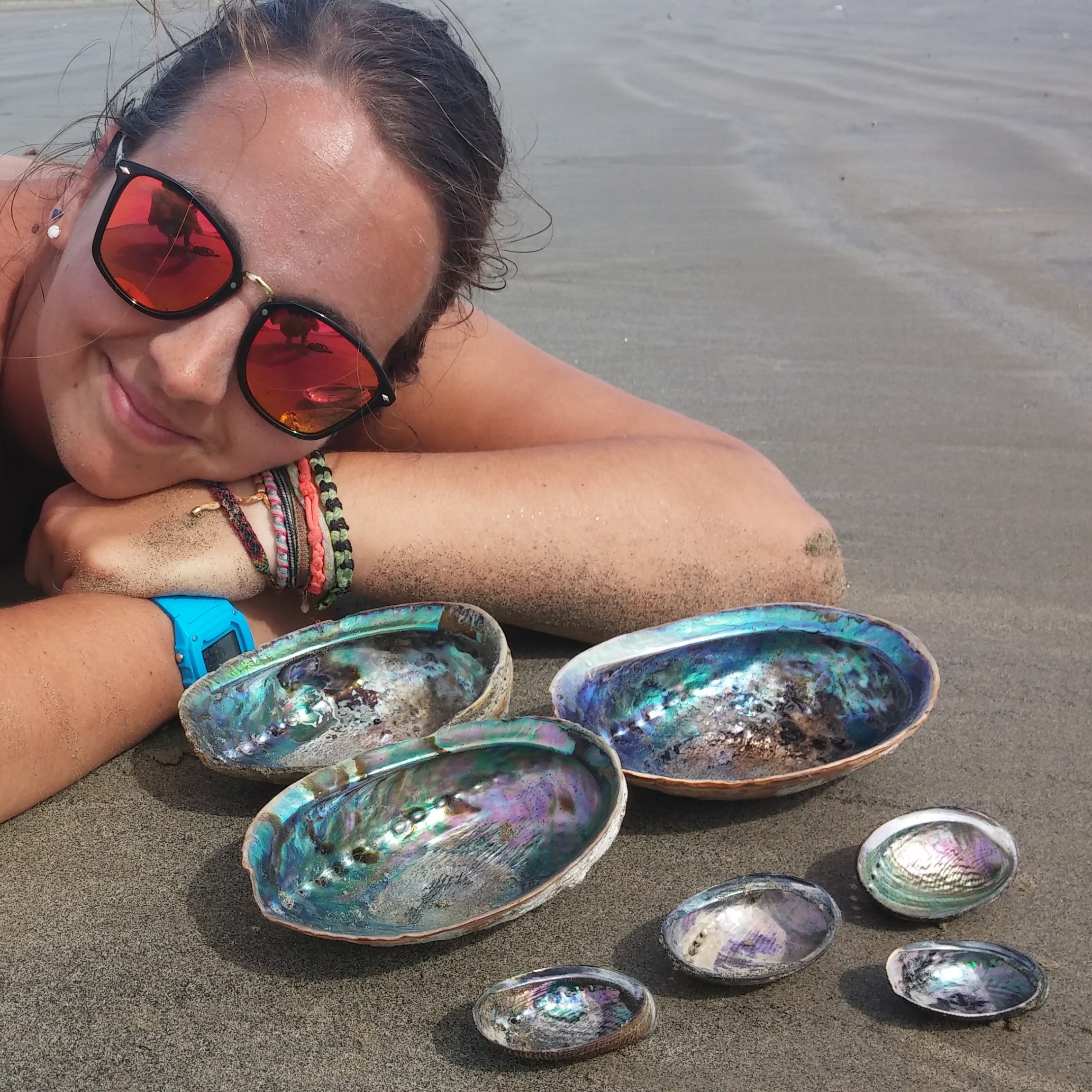 Overjoyed by the luster and variety of my Oreti paua collection.