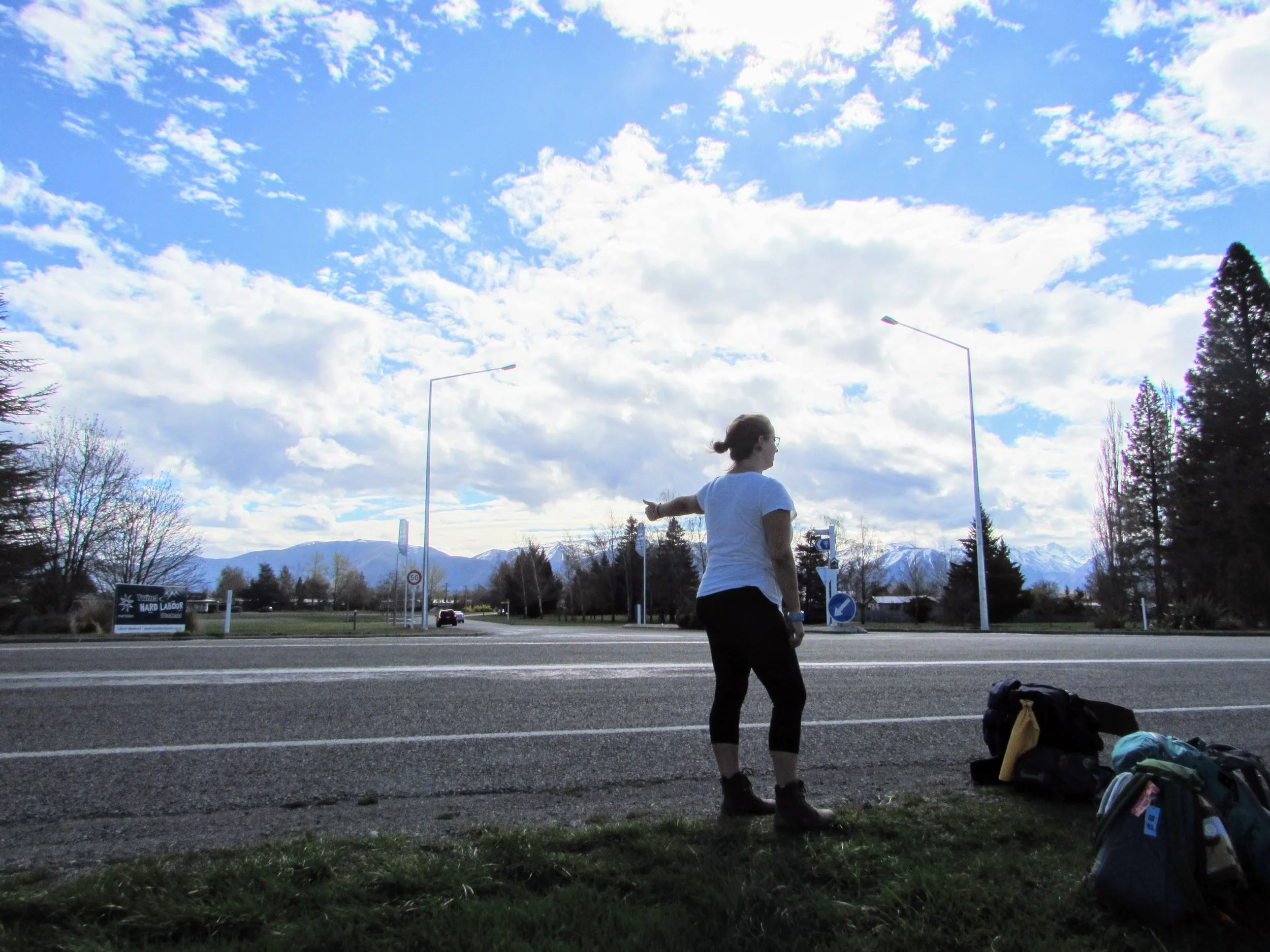 Shortly before we gave up on finding a ride outside of Twizel on the South Island.