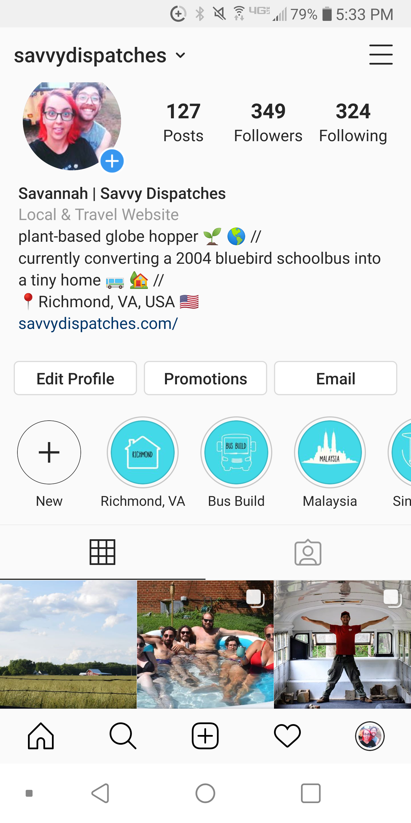 Click that little blue circle that says Bus Build to see more of what we’ve done on the bus.