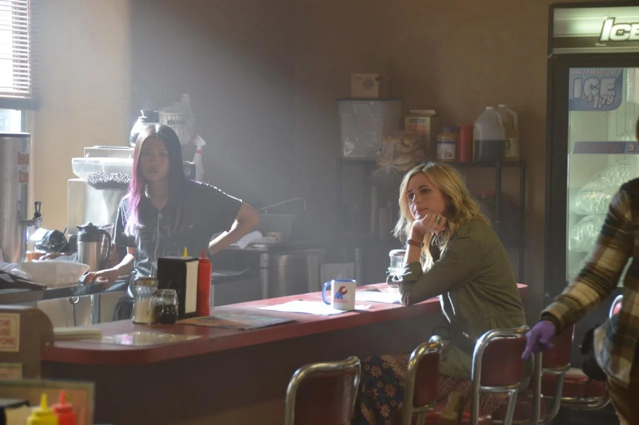 Haley Tju (Jai Chang) with Megan Ketch (the pogo-stick loving Mindy)