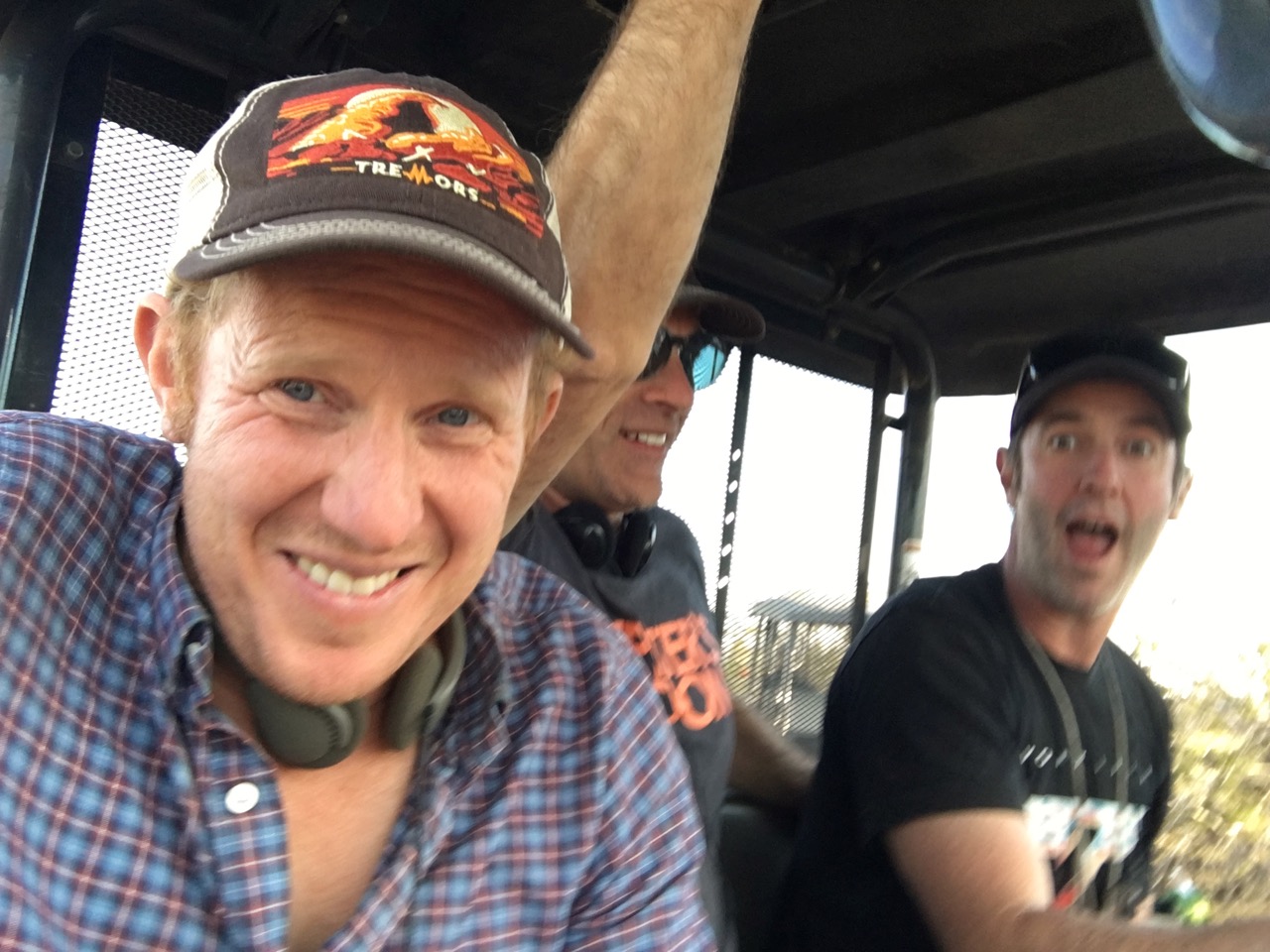 Writer Andrew Miller on set