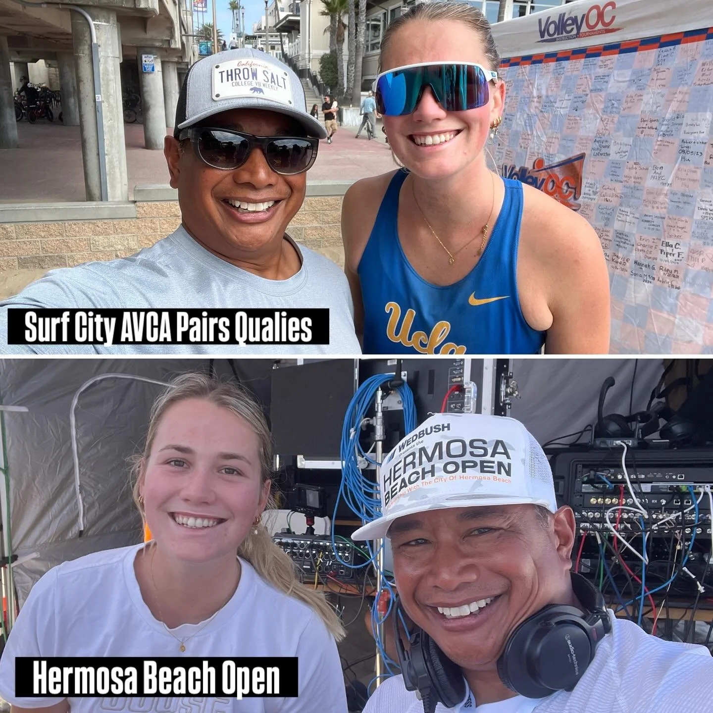 @cassie.dodd of @uclabeachvb CRUSHED IT at the @hermosabeachvbope on the broadcast. Then a few weeks later (last weekend) at the @surfcitycollegiatechampionship AVCA Qualifier (last weekend) she and @alexafernandez.16