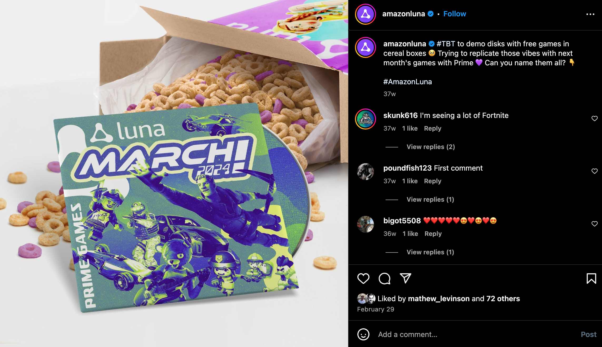 To promote monthly game drops on Amazon Luna, we would create teaser posts to get our audience speculating and engaging.