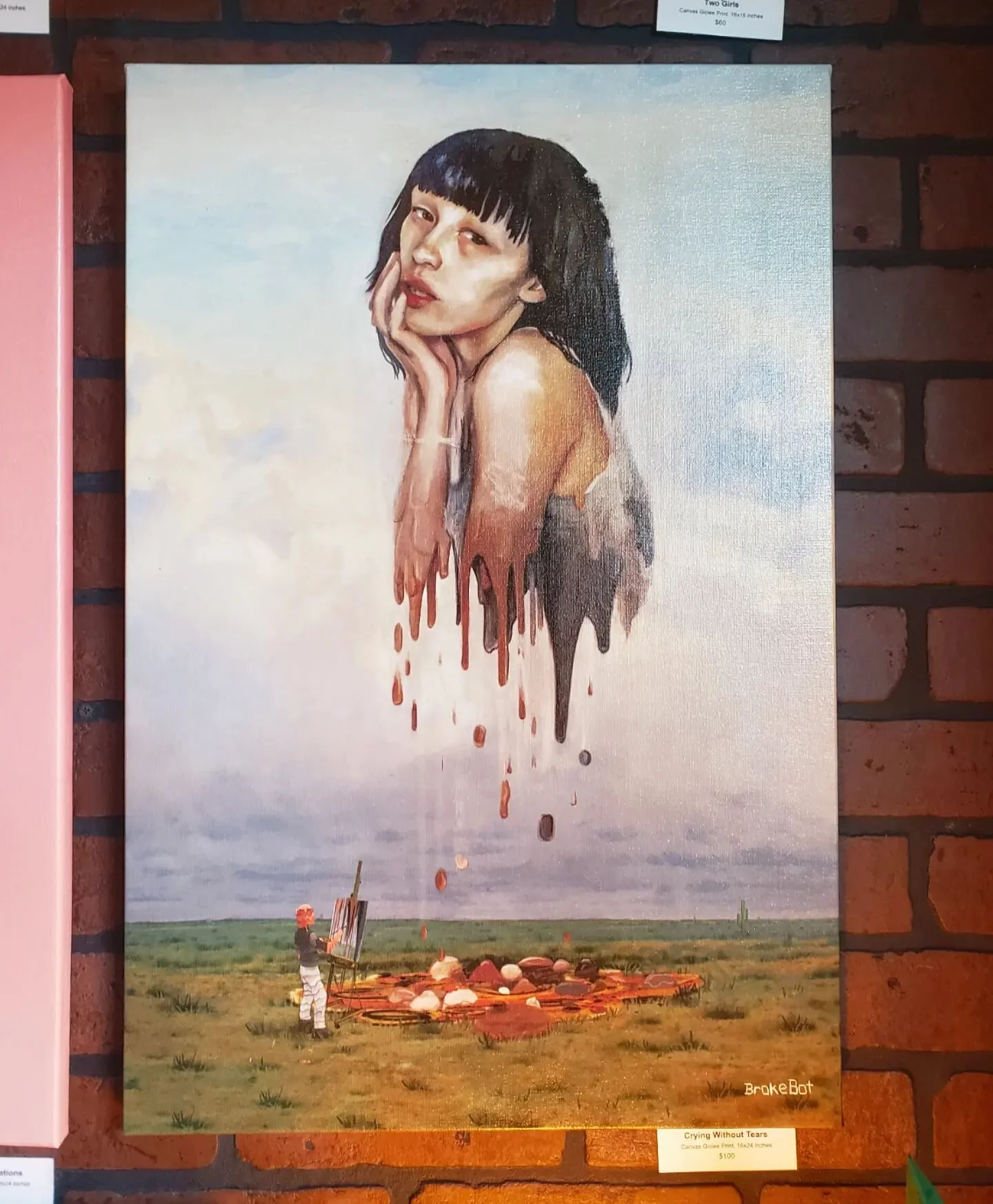 Giclee print: Crying without tears. Stretched canvas, 16x24&quot; 🌱
.
.
#gicleeartprints #BrokeBot #carolroque
