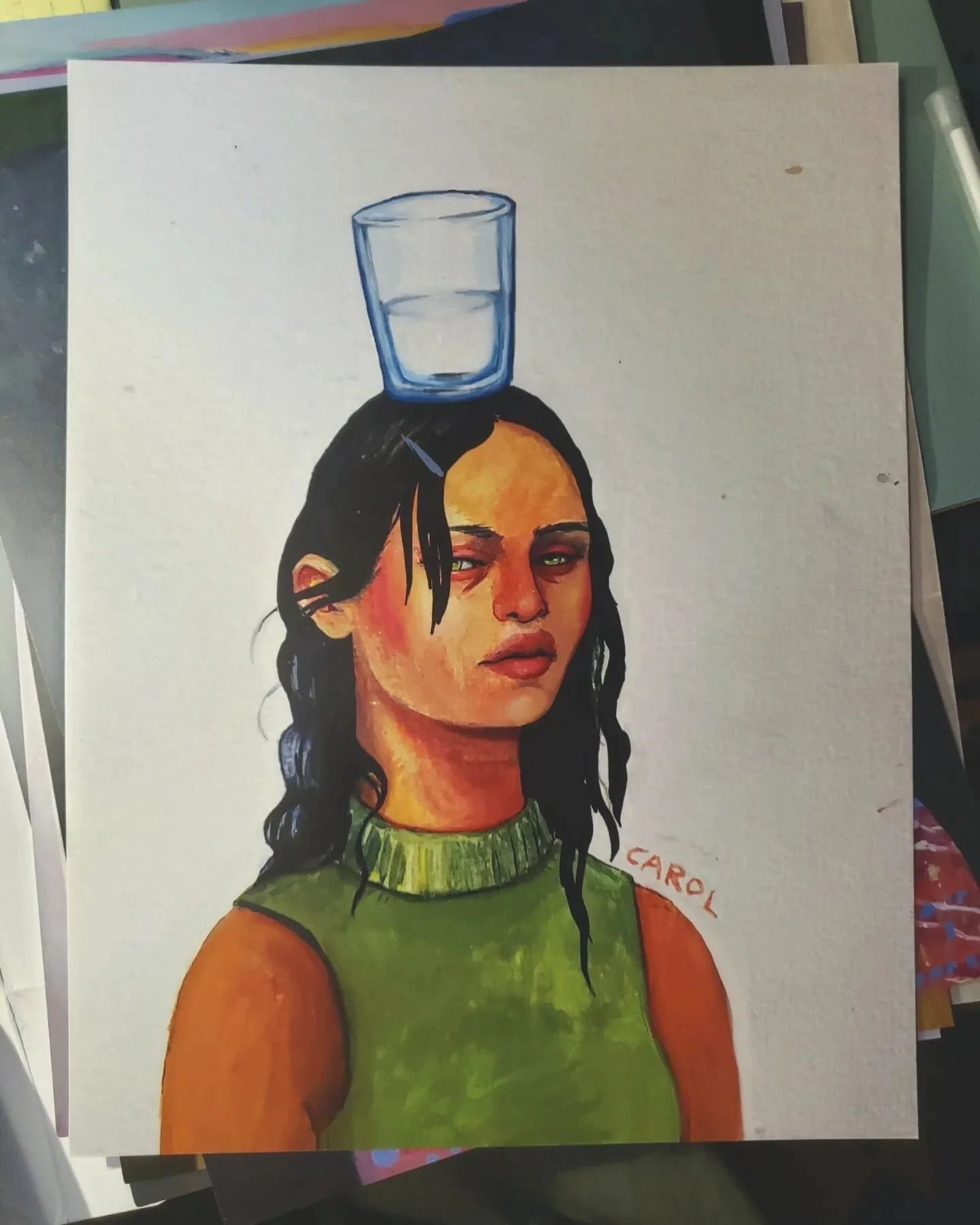 Look what I got in the post today! 
New prints! 📪

#digitalmixedmedia #artprints #BrokeBot #watercolor #halffull #halfempty #portrait #watercolorpainting