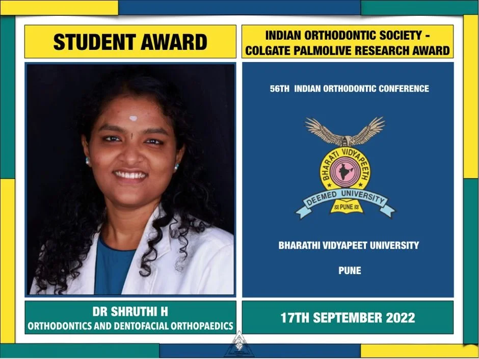 Student Award and faculty awards at the 56th Indian Orthodontic