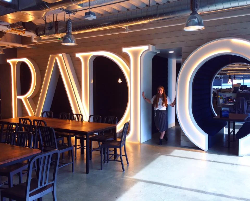 The walls at Pandora are almost as cool as the company itself. Had to get a picture here!