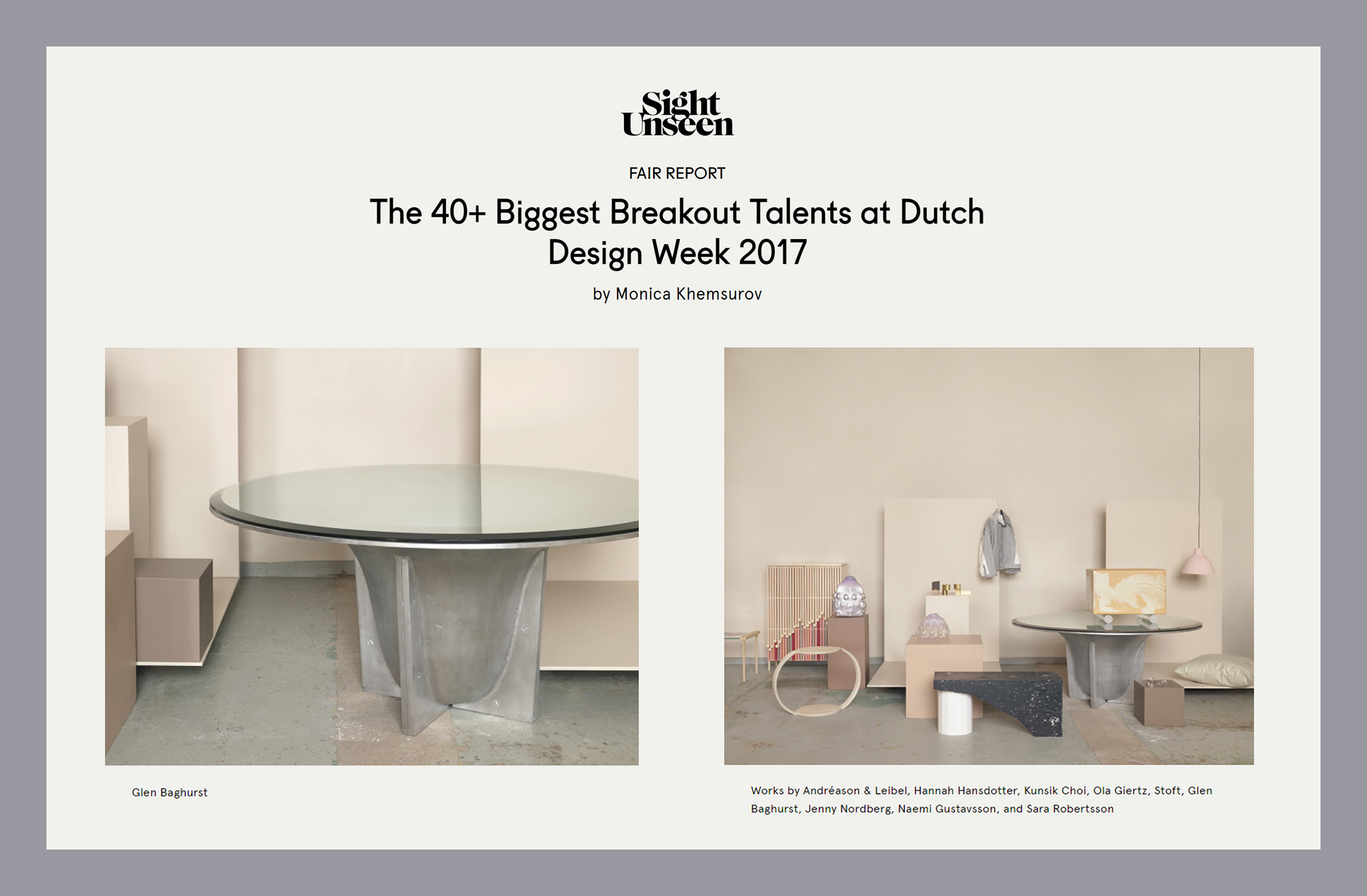 Sight Unseen Biggest Breakout Talents at Dutch Design Week 2017