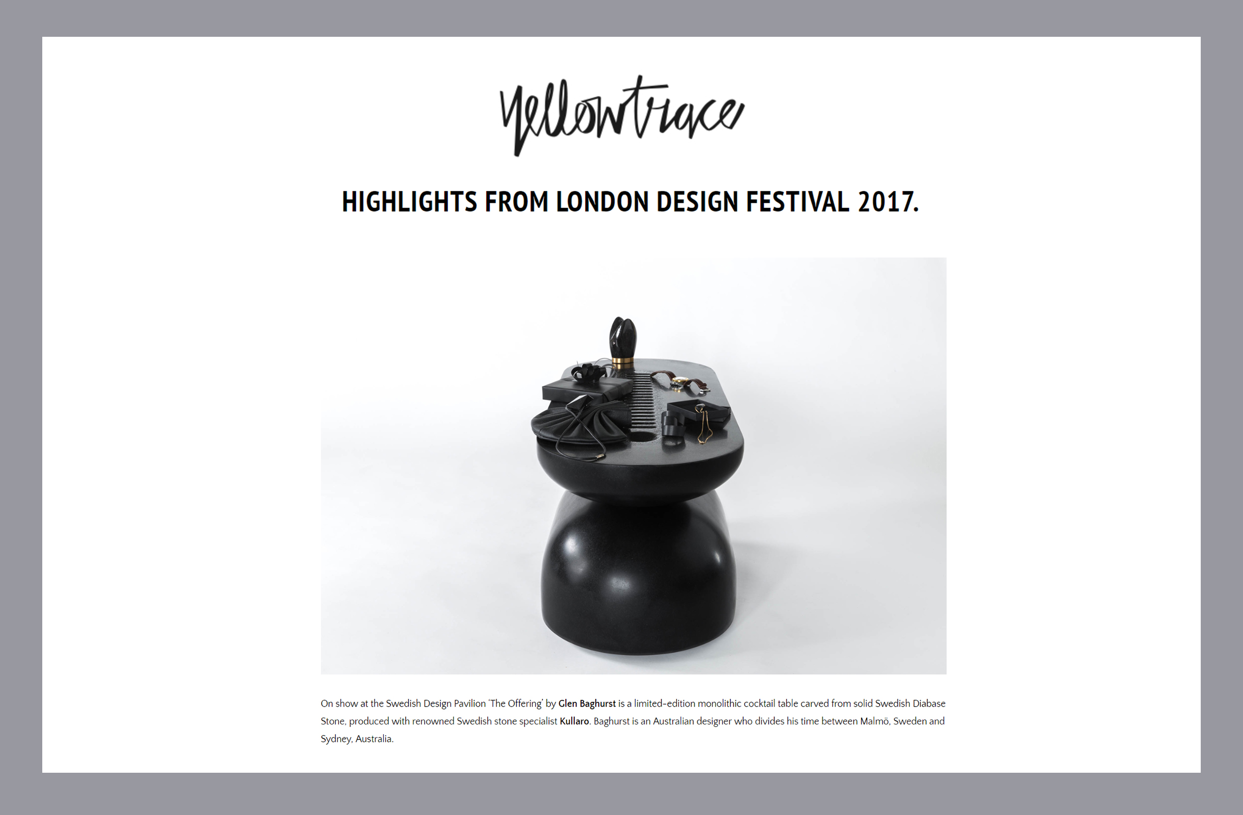 Yellowtrace London Design Festival HIghlights 2017