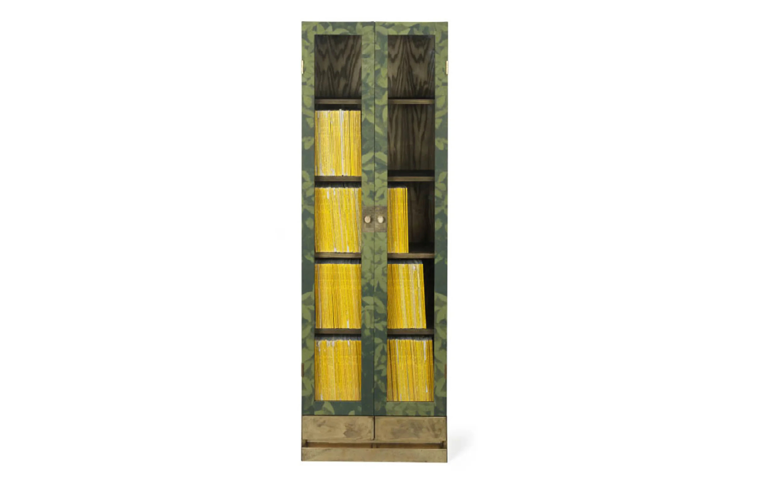 NATIONAL GEOGRAPHIC, Mats Theselius, 25th anniversary edition, cloth of linen with printed foliage, painted brass, limited edition of 220 pcs.