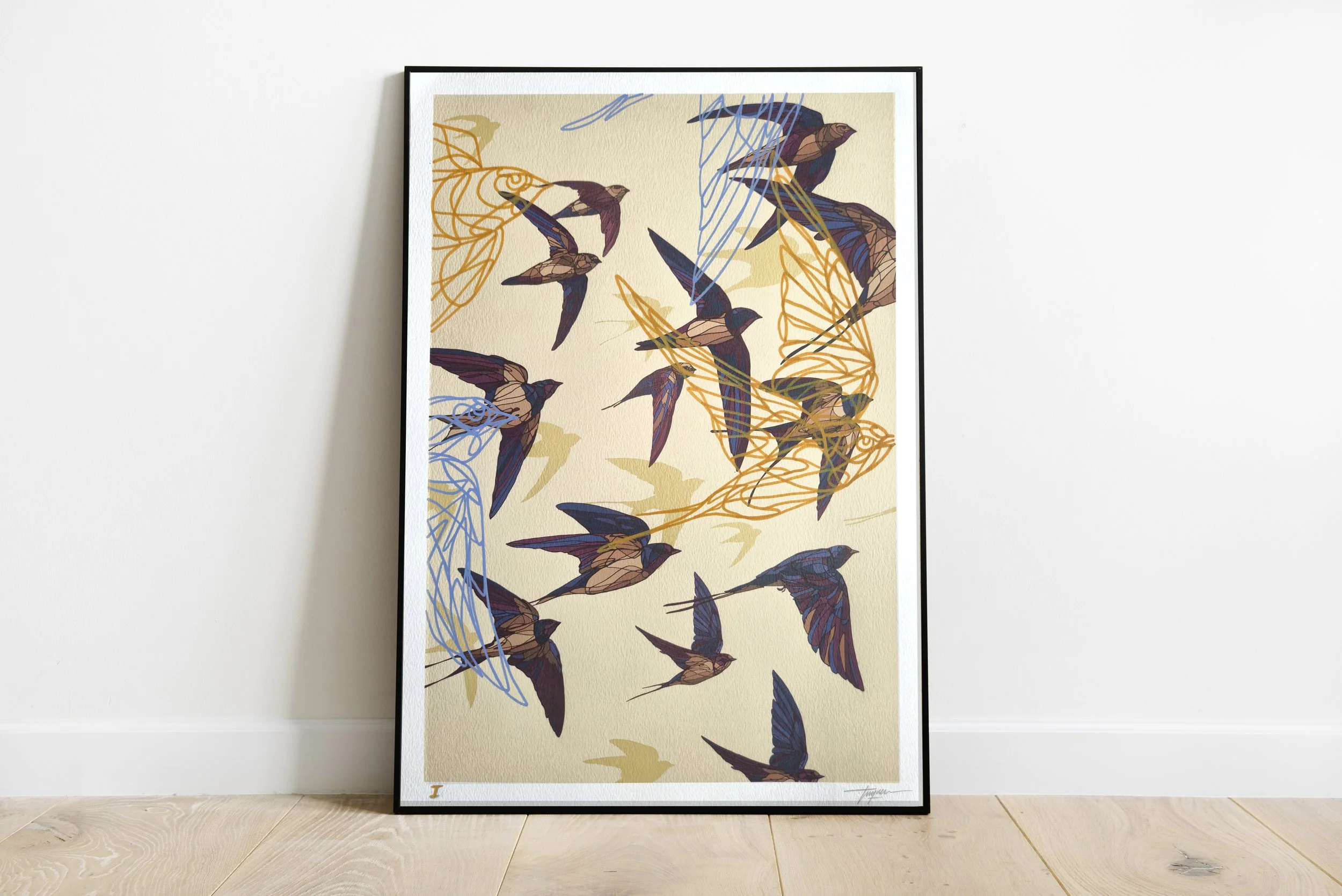 Golondrinas y vencejos (Hand-finished I)