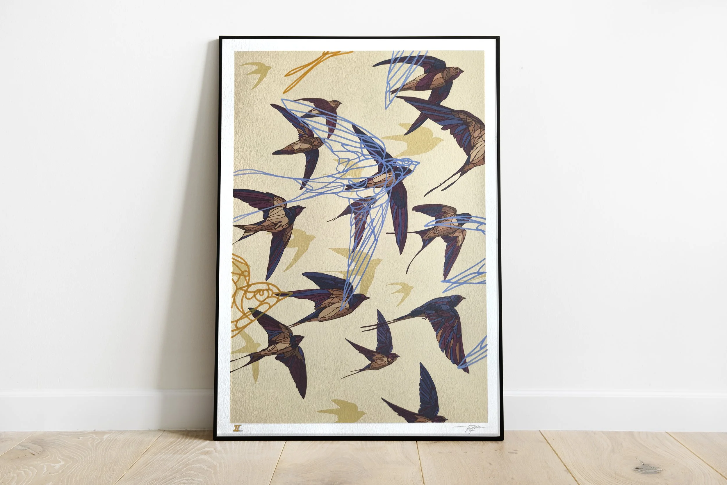 Golondrinas y vencejos (Hand-finished II)