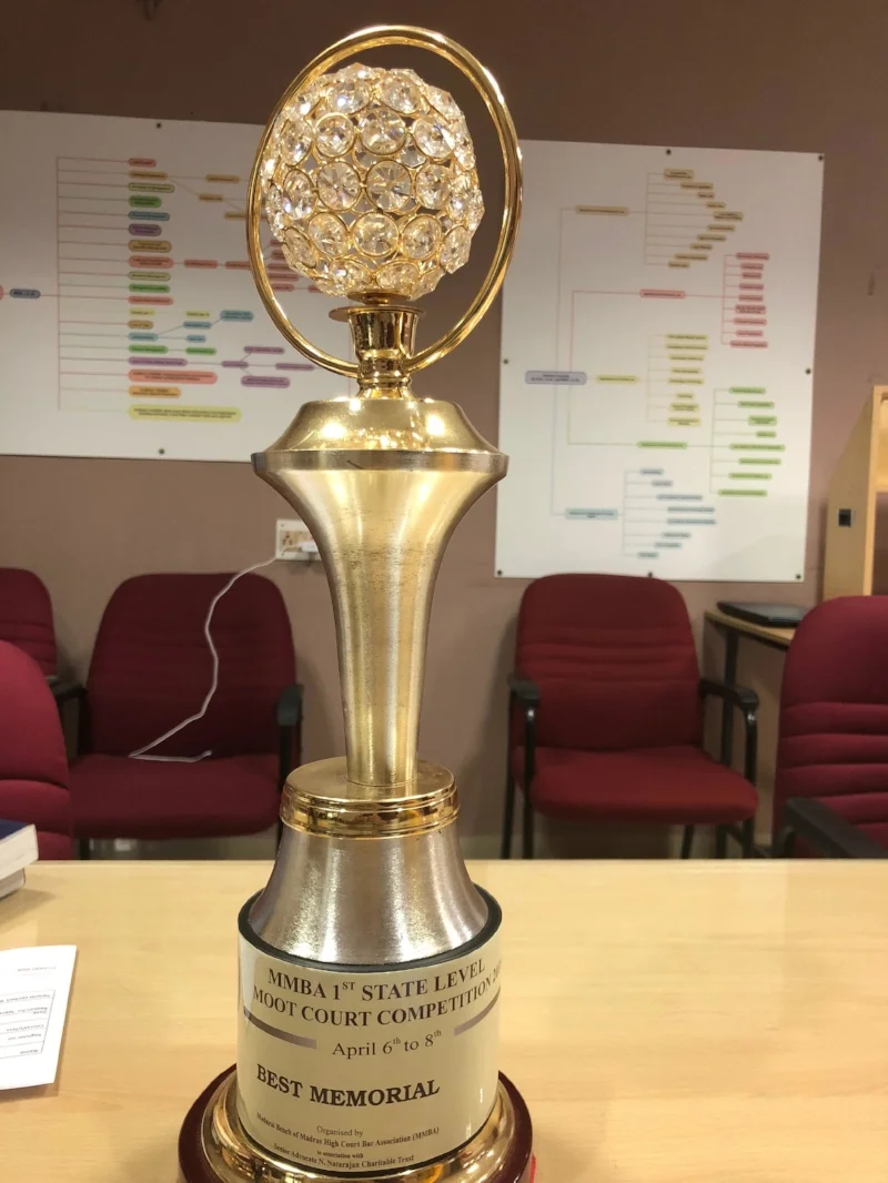 SSL students win best memorial award at State level MMBA MOOT court competition.