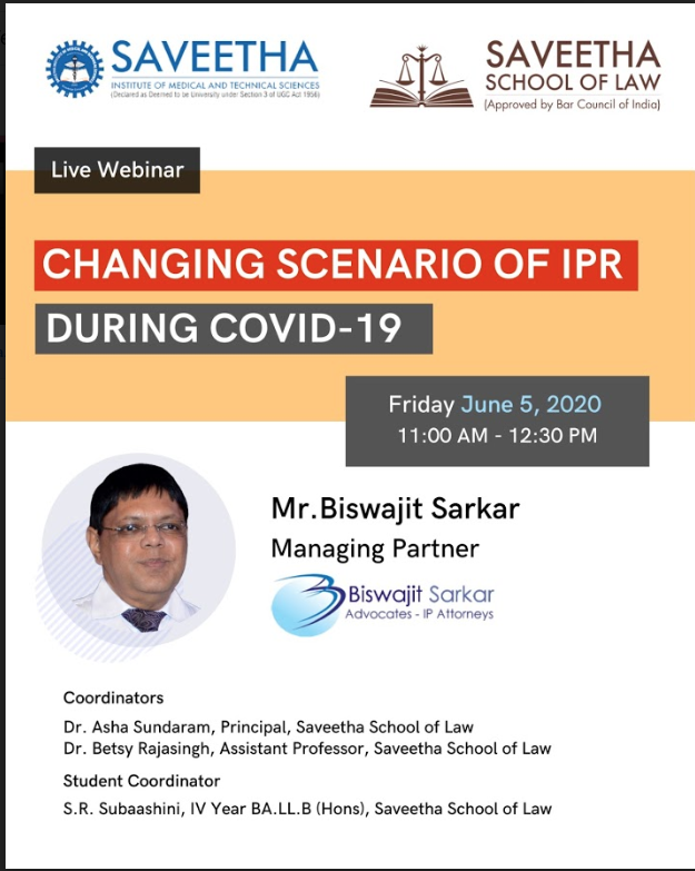  CHANGING SCENARIO OF IPR DURING COVID-19