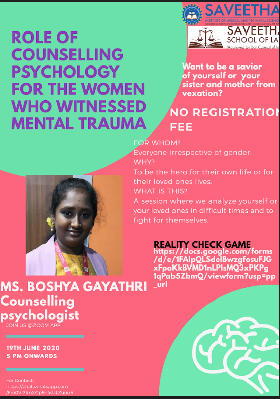 ROLE OF COUNSELLING PSYCHOLOGY FOR WOMEN WHO WITNESSED MENTAL TRAUMA