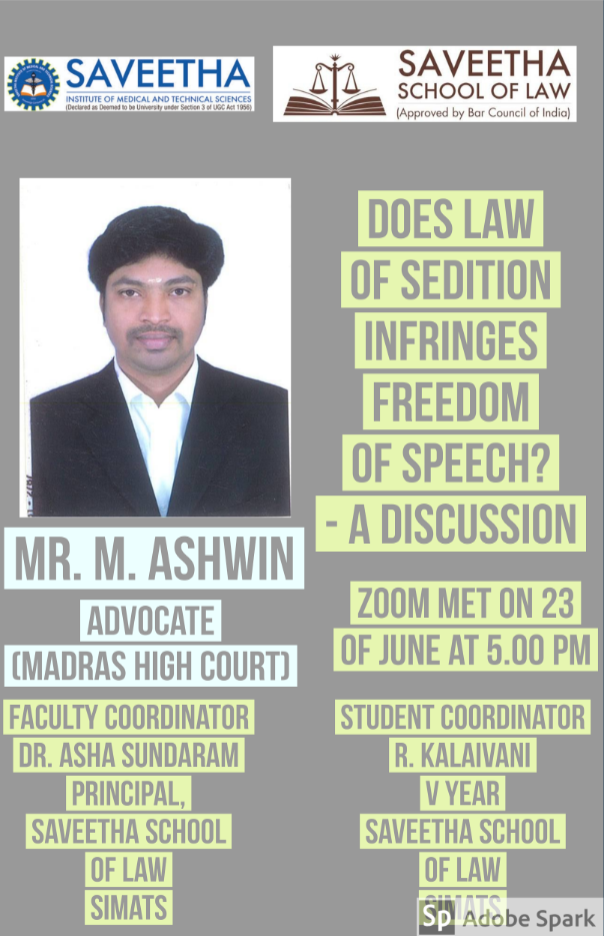 Does law of sedition infringes Freedom of speech? - A Discussion 