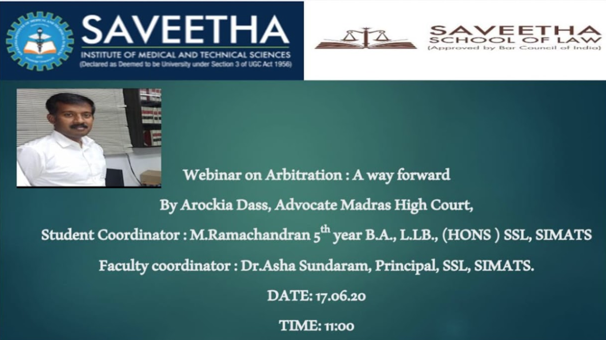 WEBINAR ON ARBITRATION A WAY FORWARD