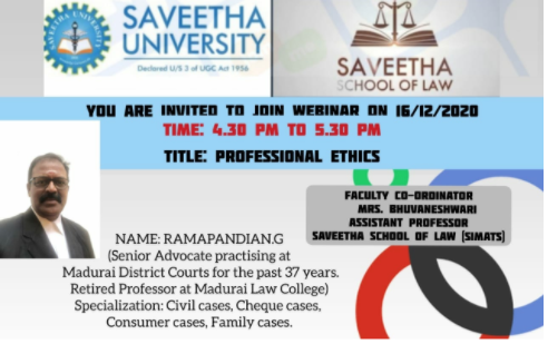 webinar on professional ethics.