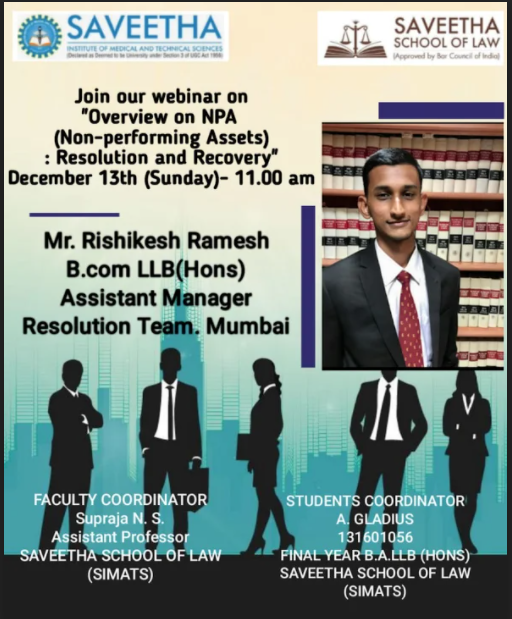 Webinar on Non-performing Assets: resolution and recovery,