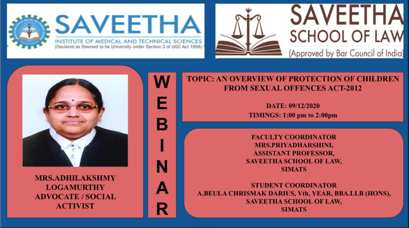 Webinar on An overview of protection of children from sexual offenses Act 2012