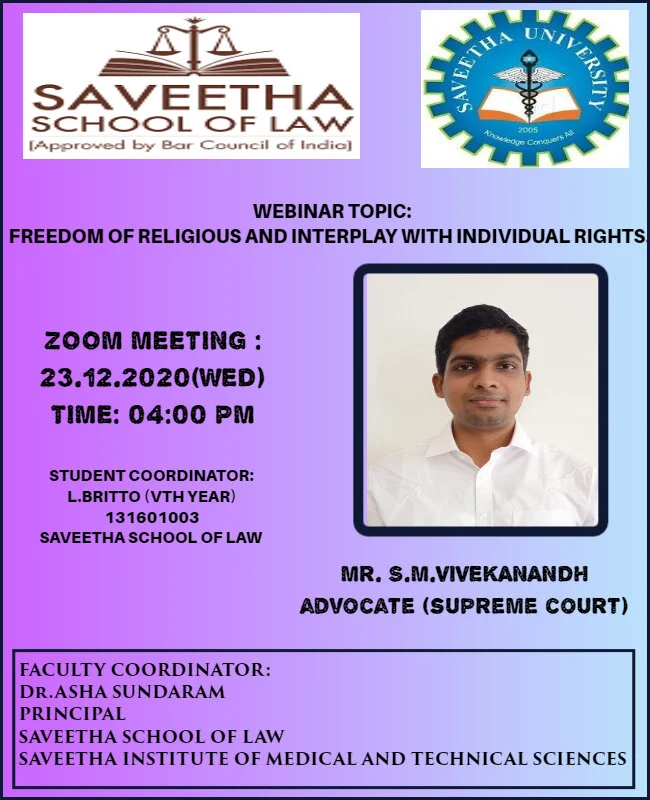 FREEDOM OF RELIGION AND INTERPLAY OF INDEPENDENT RIGHTS