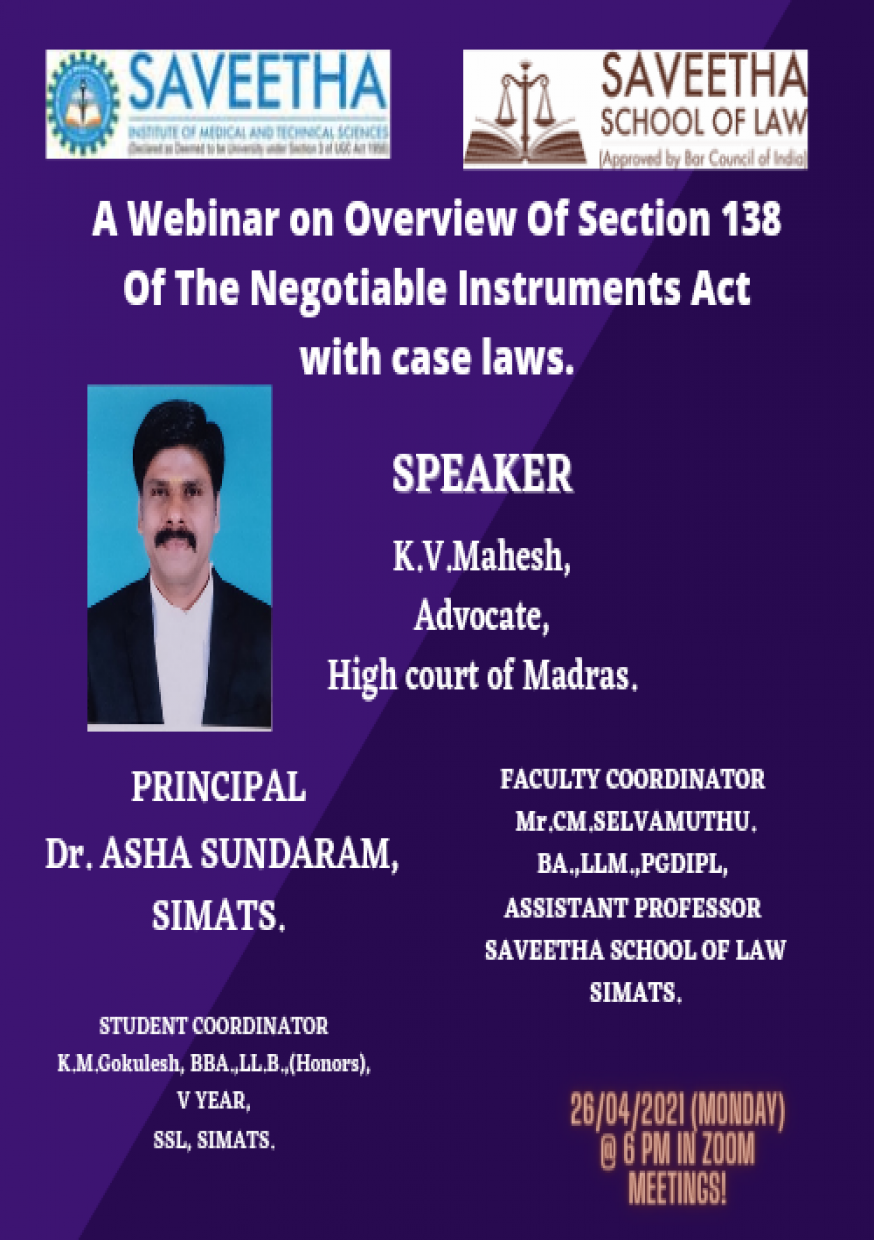 Overview Of Section 138 Of The Negotiable Instruments Act with case laws.
