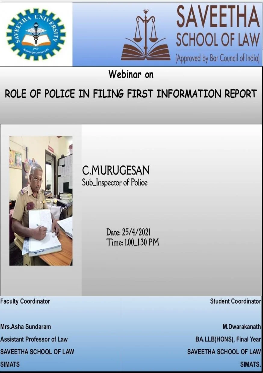  Role of Police Officer in Filing First Information report
