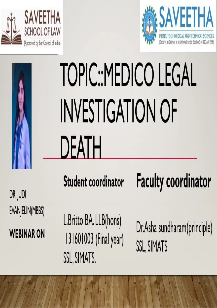 Medico legal investigation on death