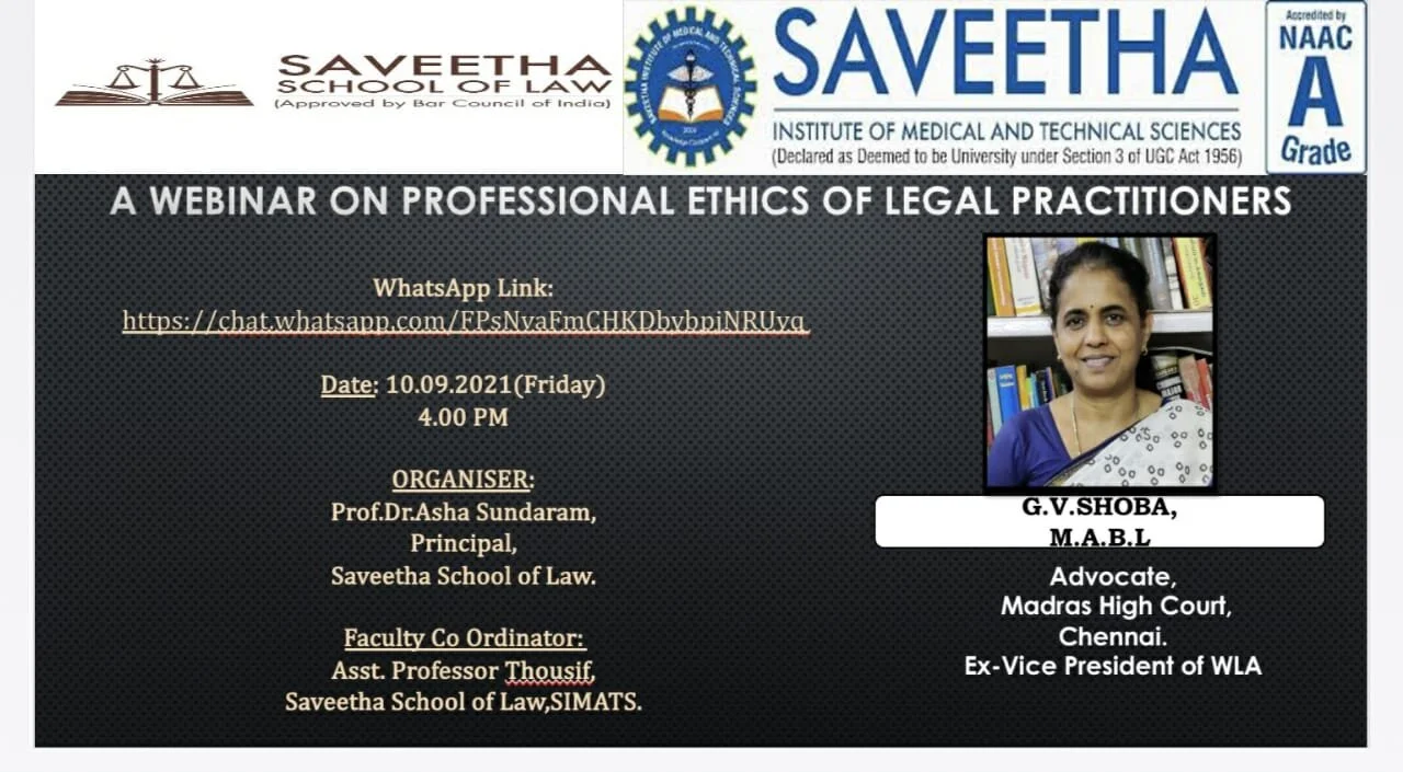 Webinar on Professional Ethics of Legal Practitioners