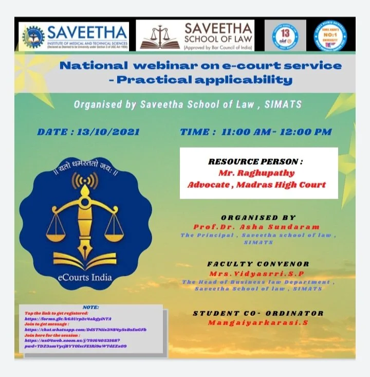 National Webinar on “eCourt Services – Practical Applicability