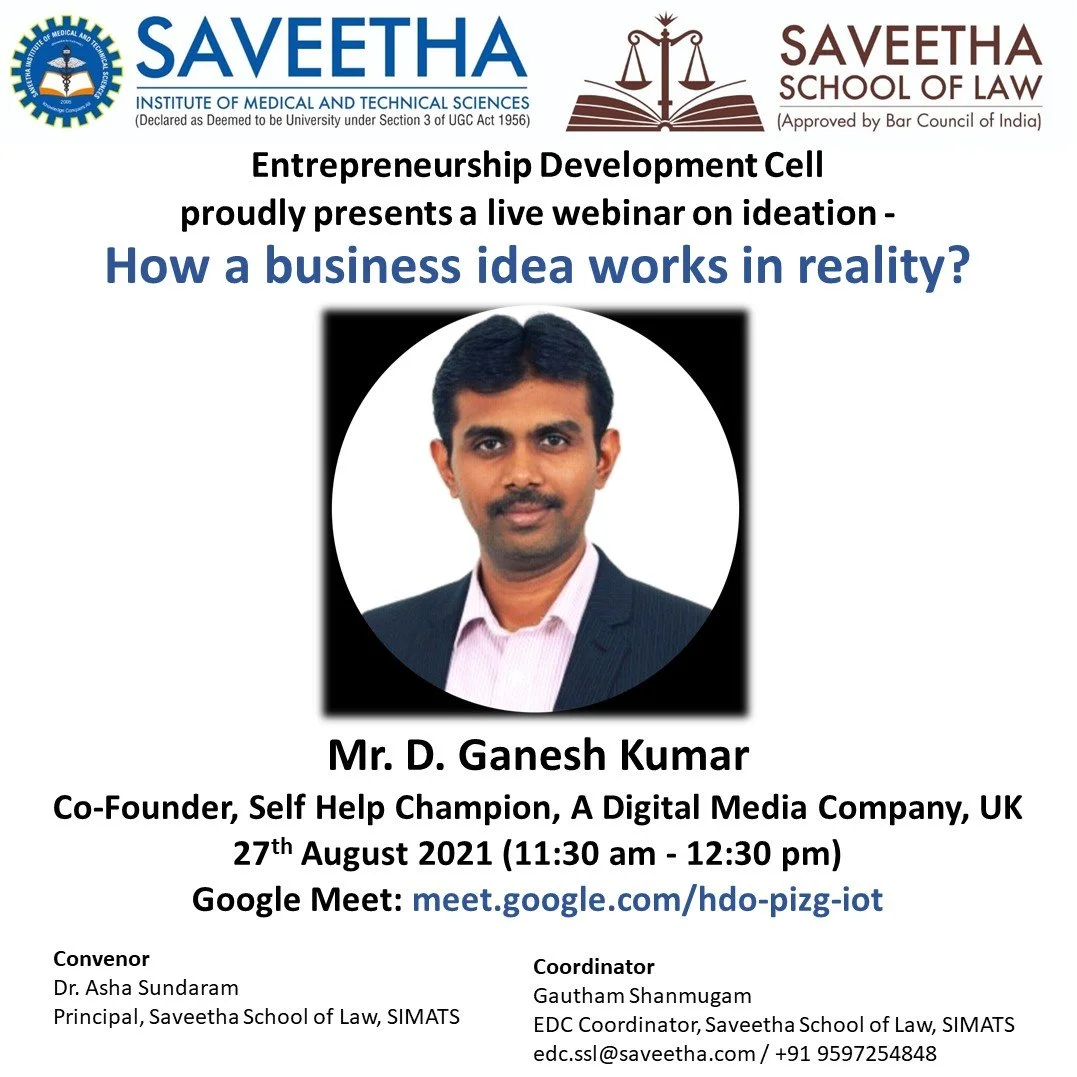 Webinar on ideation “How a business idea works in reality?” 
